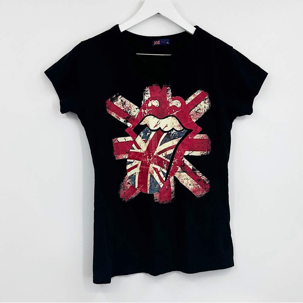 The Rolling Stones UK Vintage Y2K Baby Tee Size XL